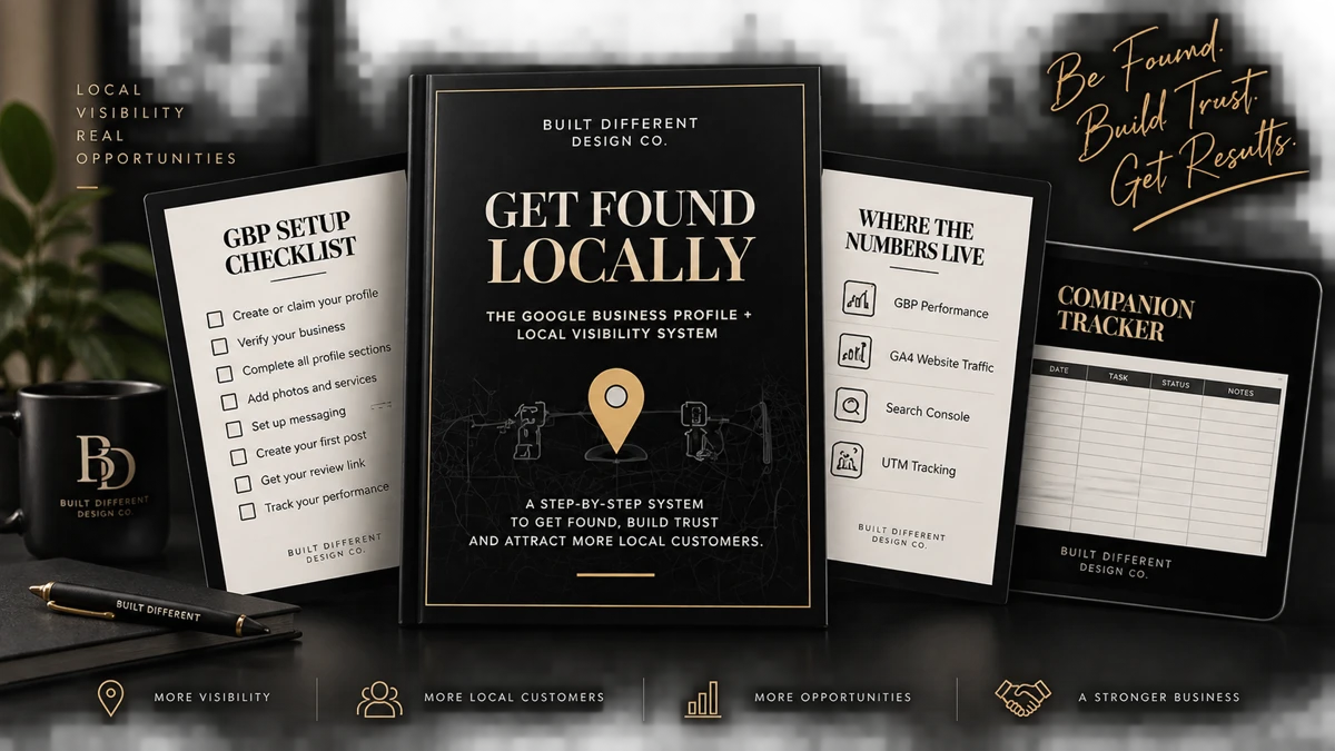 Get Found Locally - product mockup showing the cover and interior pages