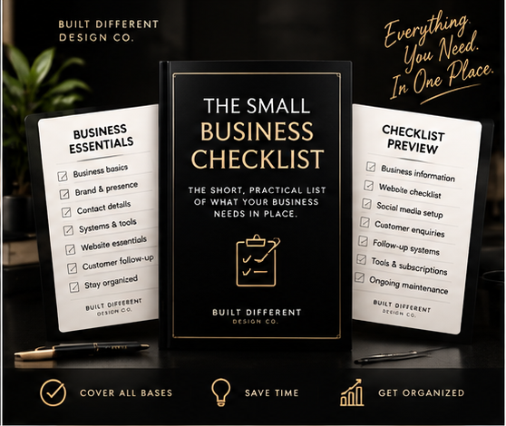 The Small Business Checklist - product mockup showing the cover and interior pages