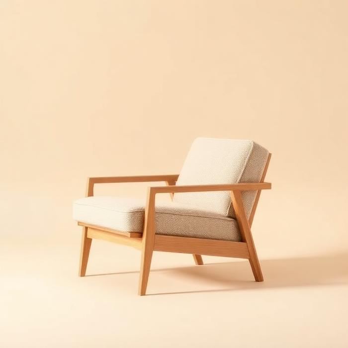 Ash lounge chair with a woven seat