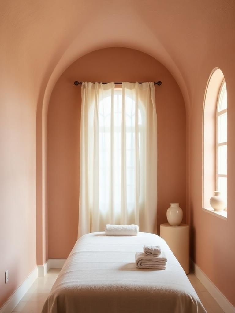 Harbour & Fern demo concept — arched treatment room in soft light