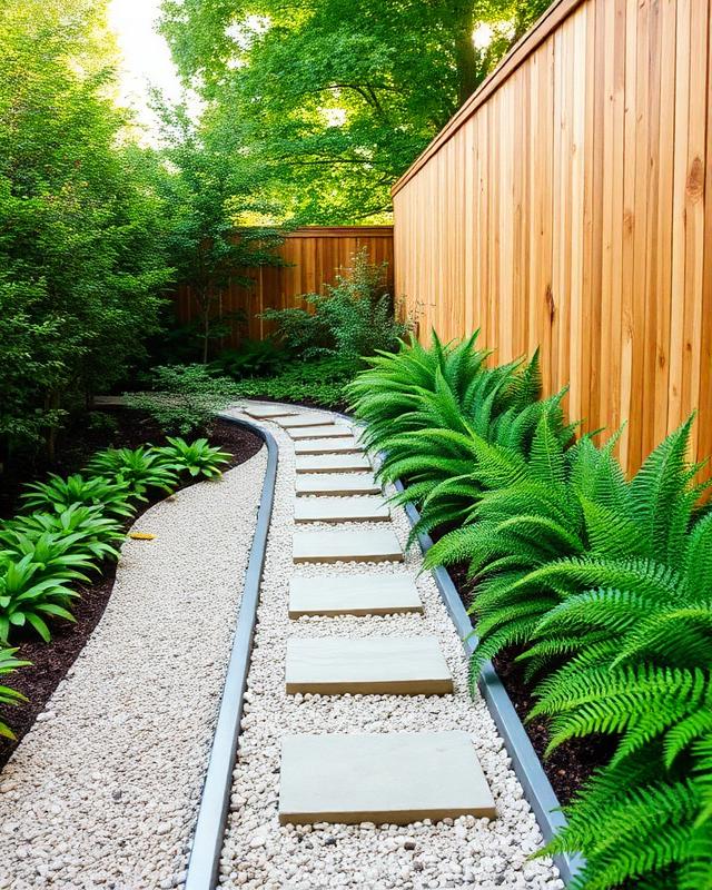 Side passage after: Gravel path and layered planting